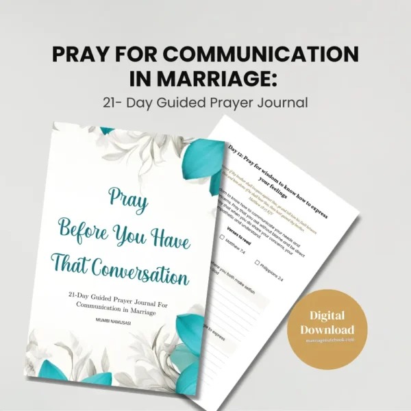 Pray for communication in marriage, printable prayer journal