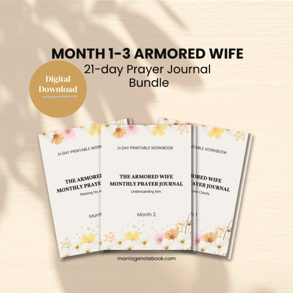 💍 Armored Wife 21-day [Month 1-3] Printable Prayer Journal Bundle