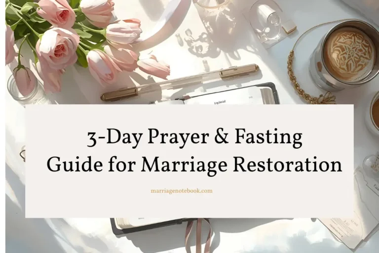 This image is for a 3-Day Prayer & Fasting Guide for Marriage Restoration